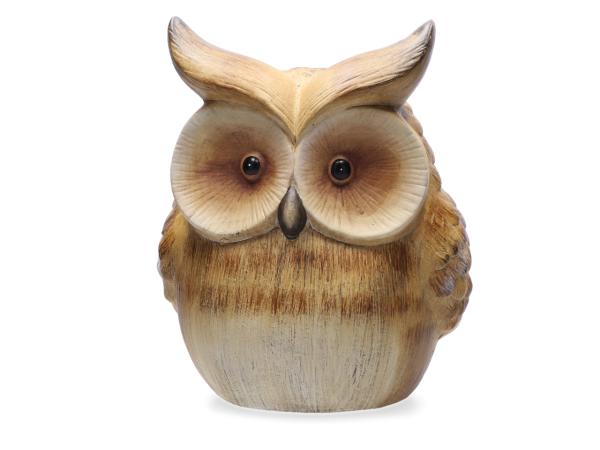 Eule sitzend Terracotta kaltgemalt B14 L15 H24cm