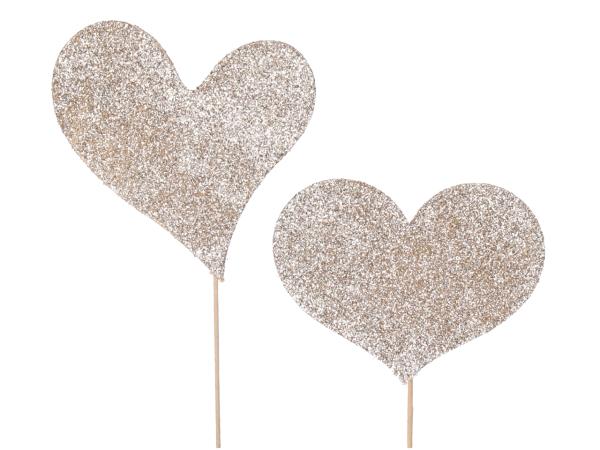 Stecker Herz 2Mod Glitter D8 Stick 22cm