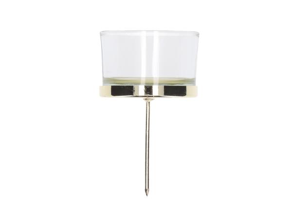 Teelichthalter Metall mit Glas D5cm H8cm inkl. Stick WV Box 4 St  5.2xH8.3cm