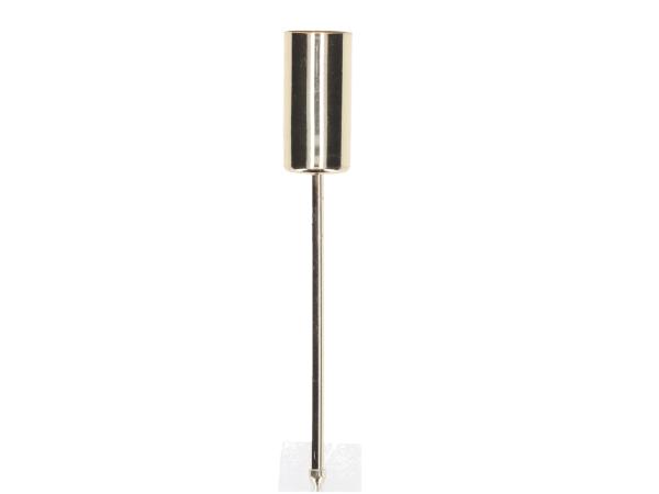 Kerzenhalter Metall plated D2,5cm H16,5cm inkl. Stick für Kerze bis D2,4cm 2.5x16.5cm