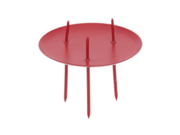 Kerzenteller Metall lackiert D8cm 3 Stifte WV Beutel 4 St für Kerze bis D7cm  D8 H7/unt4,5cm