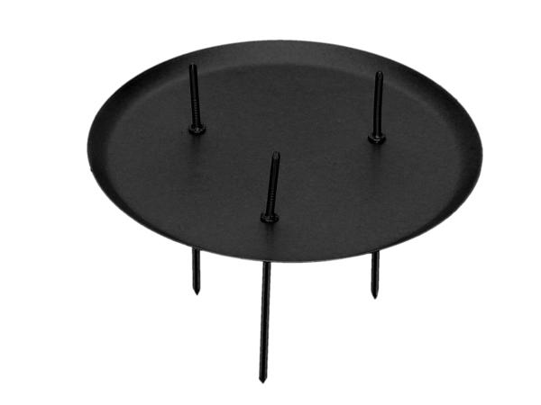 Kerzenteller Metall lackiert D10cm 3 Stifte WV Beutel 4 St für Kerze bis D9cm 10x7cm