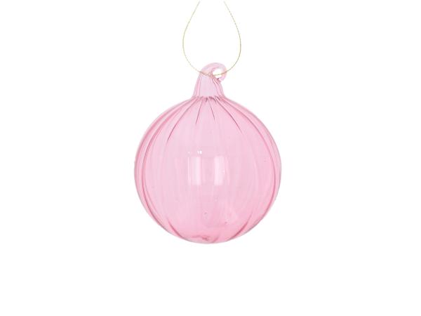 Glaskugel mundgeblasen transparent Rille  D8cm