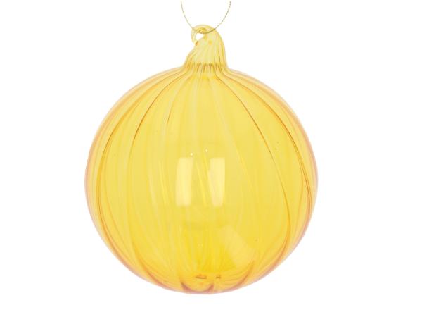 Glaskugel mundgeblasen transparent Rille  D10cm
