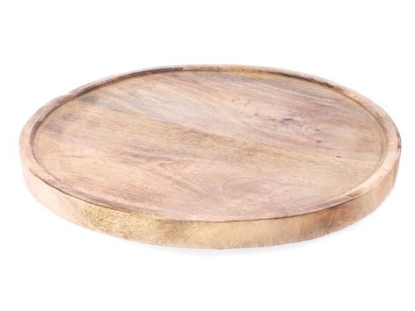 Holzplatte Mangoholz m Rand  D40 H3,5cm