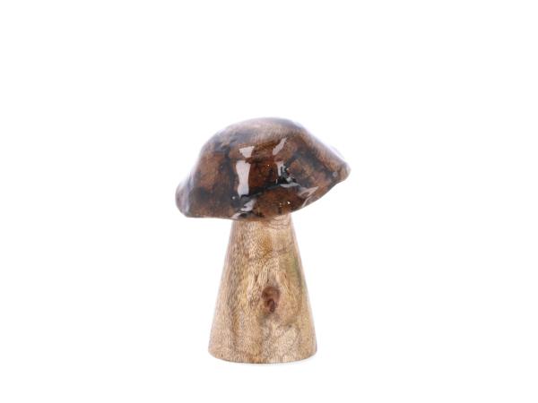 Pilz Mangoholz Kappe emailliert z Stellen L13 B10 H10cm