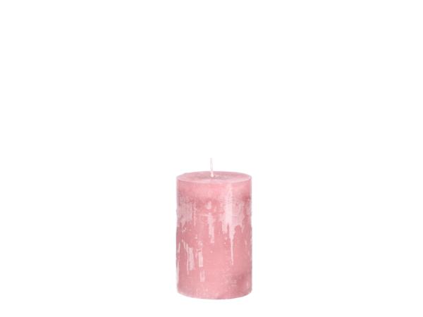 Edelkerze Rustika durchgefärbt H90 D60 rosa ca. 30Std Brenndauer  D6 H9cm