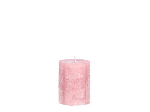 Edelkerze Rustika durchgefärbt H90 D70 rosa ca. 42Std Brenndauer  