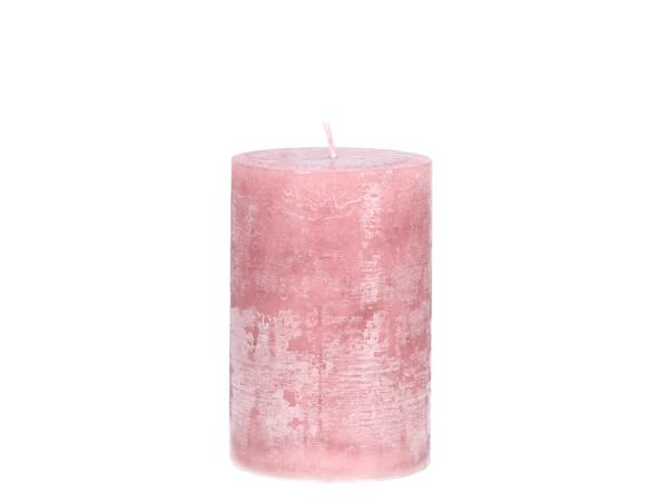 Edelkerze Rustika durchgefärbt H150 D100 rosa ca. 90Std Brenndauer  