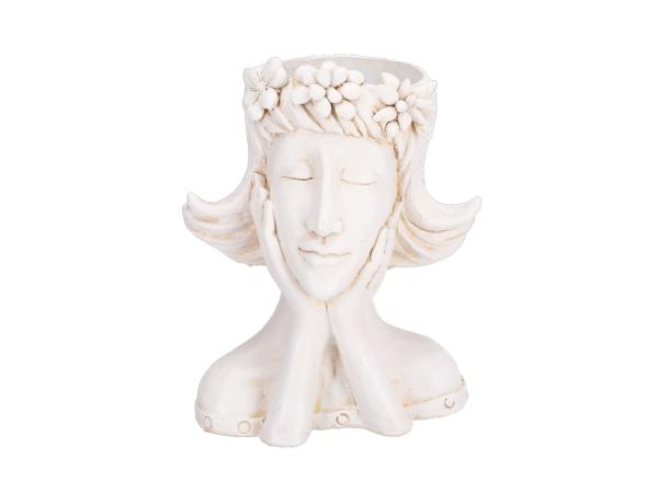 Pflanzkopf Büste Leoni m Blüten 