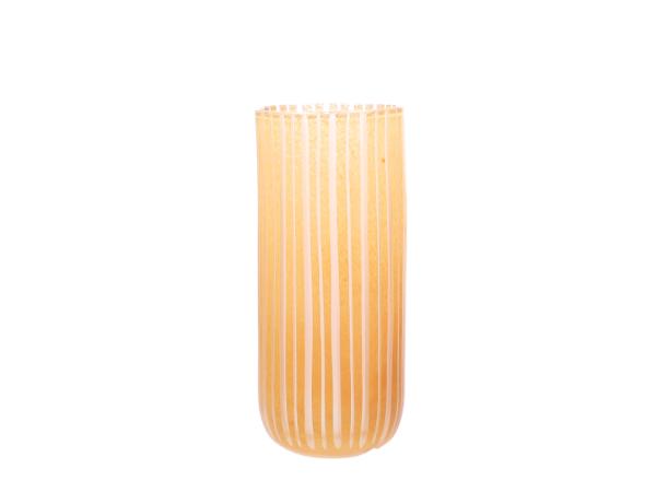 Vase Glas Stripe geschliffen handmade  