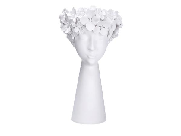 Pflanzkopf Büste Nathalie Resin matt D28 H45cm