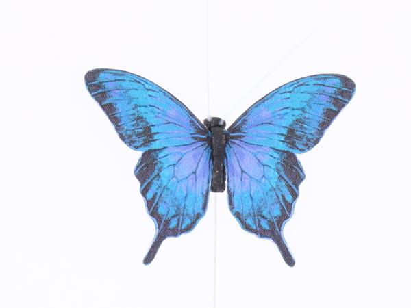 Schmetterling Stoffdruck a Draht Blauer Admiral  B9cm