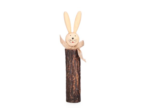 Hase Holzast m Juteschleife z Stellen B3,8 T3 H19,5cm