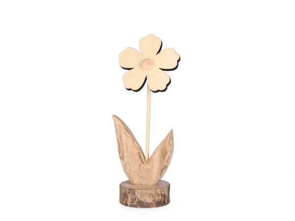 Blume Holz a Sockel  B8 T6 H22cm