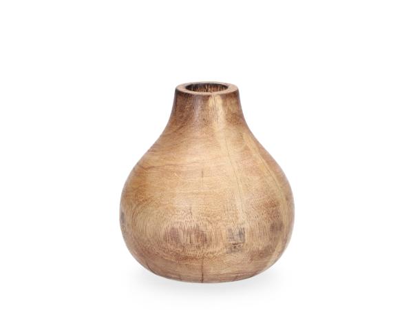 Vase Holz Deko (f Trockenblumen)  H12 D12cm