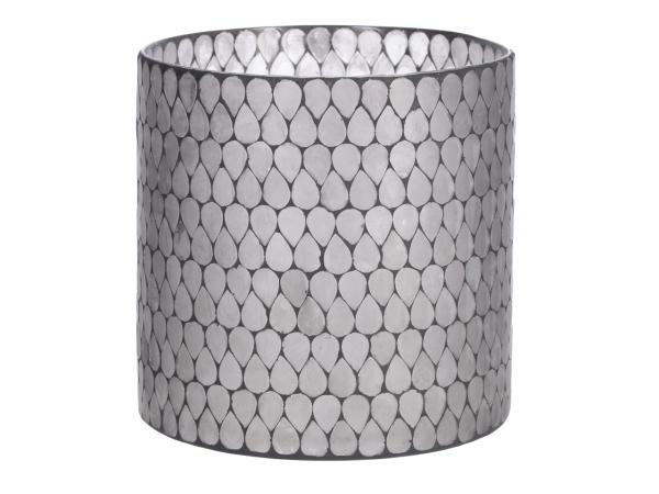 Glas Windlicht Zylinder Drop Mosaik  D20 H20cm