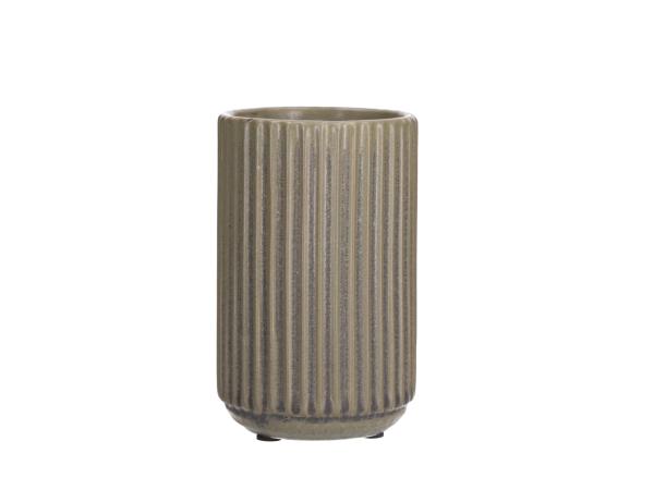 Vase Oliv Keramik glasiert  D9,5 H15cm