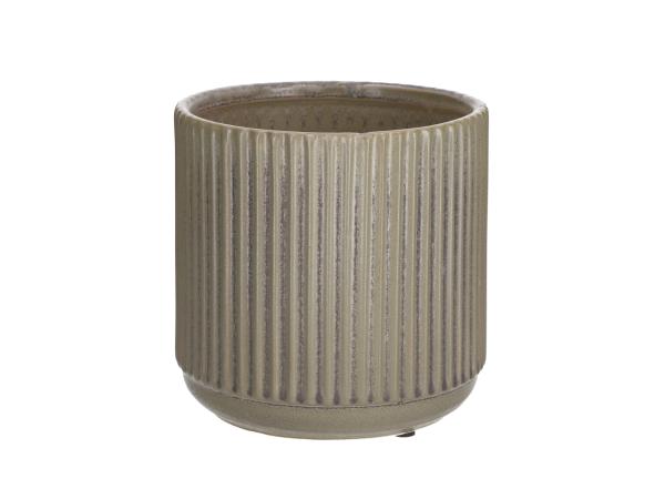 Topf Oliv Keramik glasiert D15 H13cm
