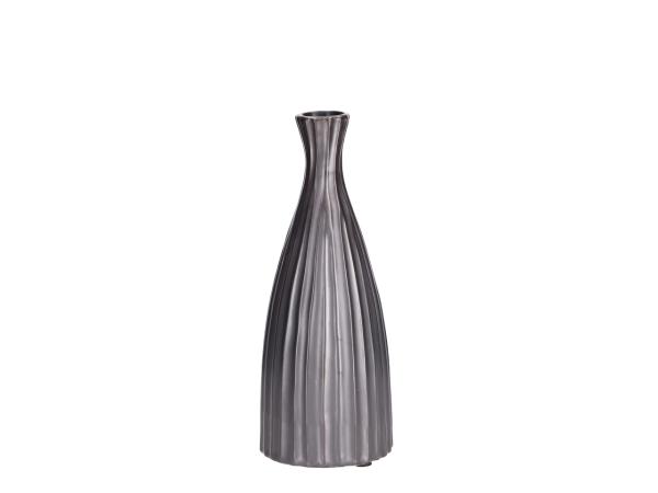 Vase Vesu Keramik Glasur metal black  