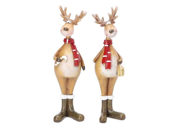 Rentier Lucky 2Mod stehend  B6 T4,5 H21cm
