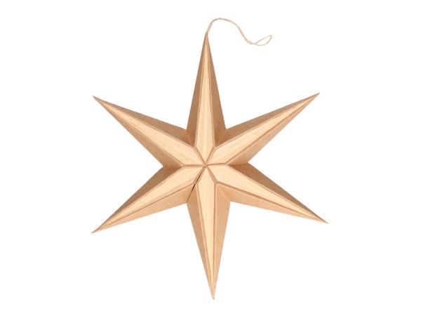 Stern Holzfurnier/Papier 3D z falten m Magnetverschluss  D30cm