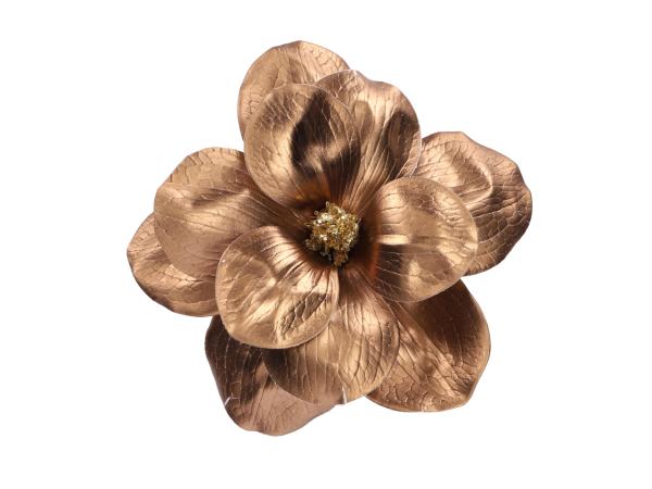 Magnolie Blüte metallic Stoff gedrahtet  