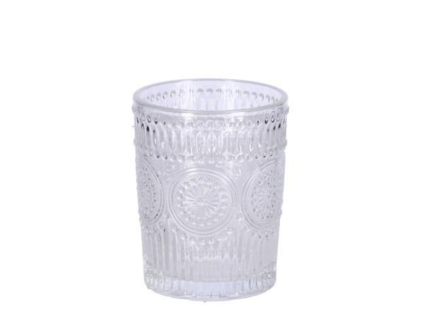 Becher Glas Ornament Rosette  