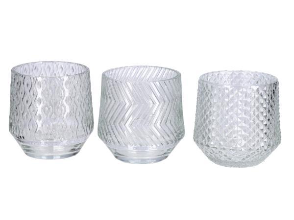 Teelichtglas Heavy 3Mod dickwandig  D9,5 H9,7cm
