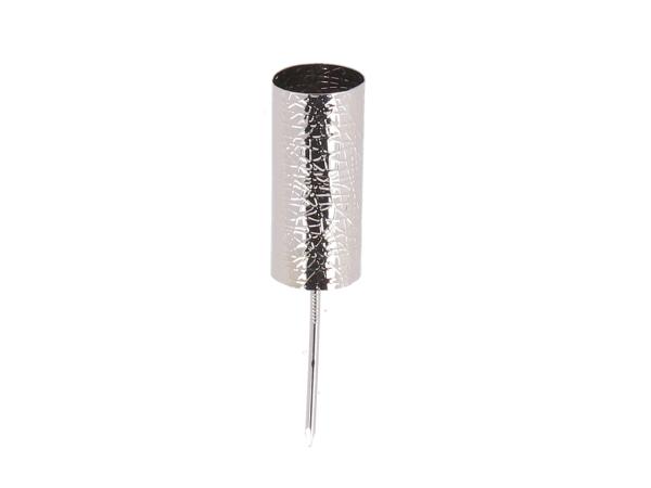 Kerzenhalter Metall plated D2,3cm am Stick  D2,3 H10cm