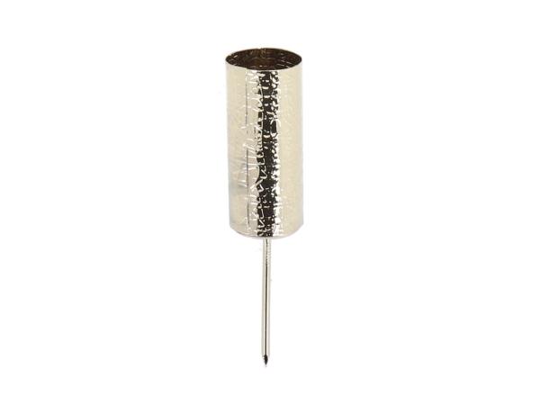 Kerzenhalter Metall plated D2,3cm am Stick  D2,3 H10cm