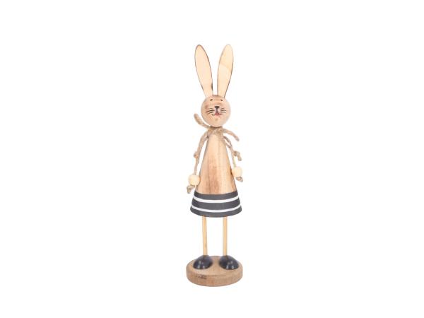 Hase Dame Holz a Sockel D5 H21cm