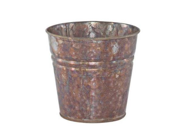 Topf Zink Rille antikfinish D14 H12,4cm
