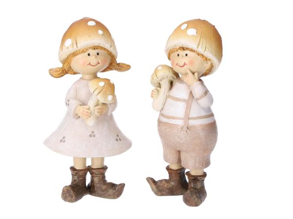 Pilzmännchen Kinder 2Mod stehend B5,5 T4,5 H14cm
