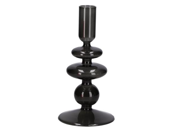 Kerzenhalter Glas Retro für Stab-/Spitzkerze D21/23mm D9 H17,5cm