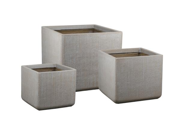 Pflanzwürfel ASTOR  Set3 Polystone D37/44/55 H32/38/47cm