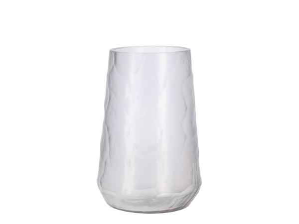 Glas Vase Rille Handcut geschliffen 