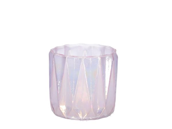 Glas Windlicht Welle lyster D10 H10cm