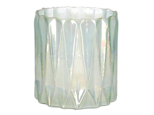 Glas Windlicht Welle lyster D14 H16cm