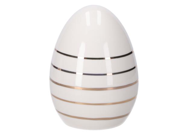Ei Porzellan glasiert mit Goldstreifen D11 H14,5cm