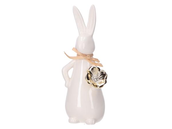 Hase Porzellan m Blüte gold B8 T6,5 H19,5cm