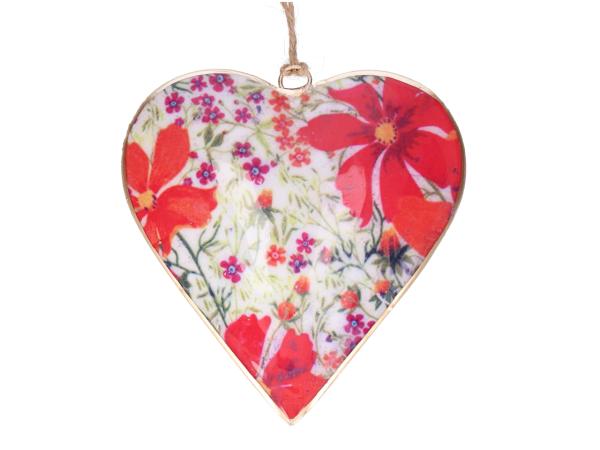 Herz Metall Hänger 3Motive sort Druckmotiv emailliert D10cm