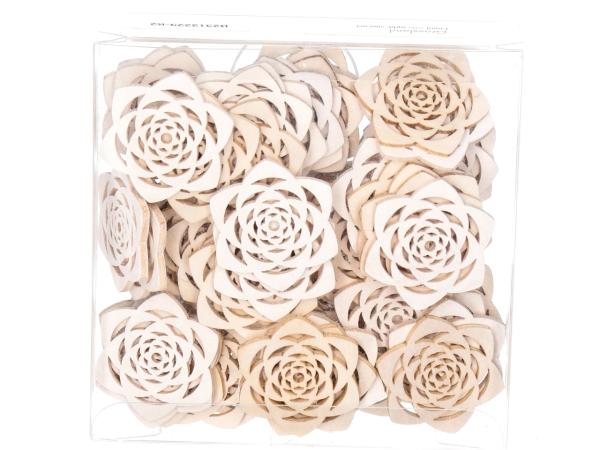 Streusortiment Rose 3D 2fb natur sort Box 72ST D4cm