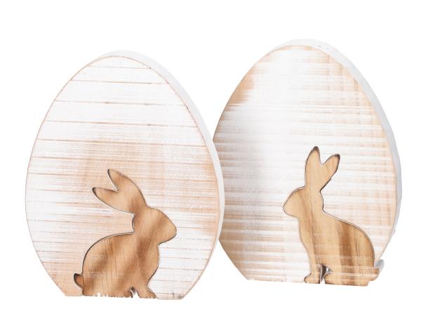 Ei Holz m Hase (extrahierbar) z Stellen 2Mod B13 T2 H16cm