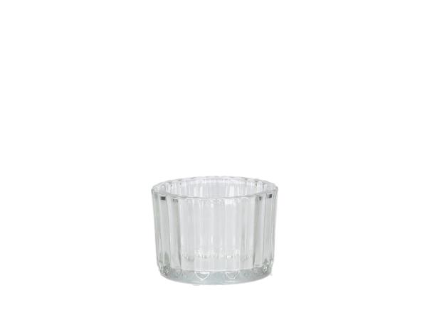 Teelichtglas Rille D5,5 H4cm