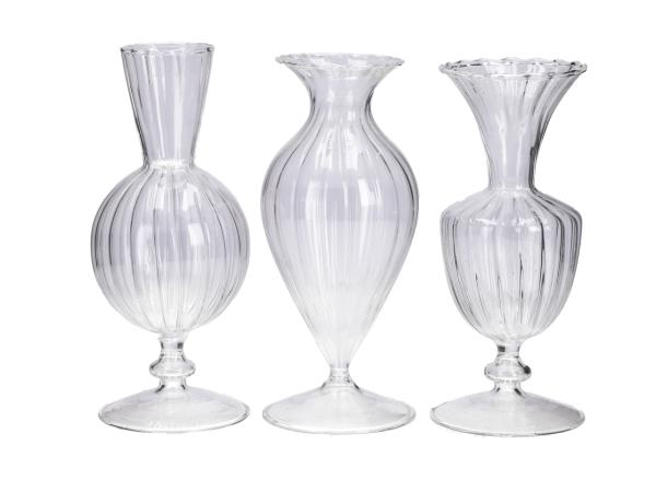 Tischvase Glas Tiffany 3Mod mundgeblasen D7-8 H18-20cm