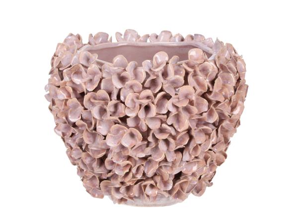 Topf Porzellan Hortensienblüten handgefertigt glasiert D21,5 H17,5cm