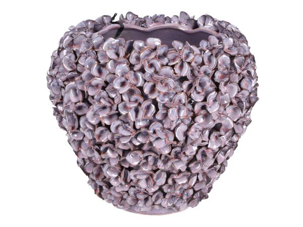 Topf Porzellan Hortensienblüten handgefertigt glasiert D27 H23,5cm