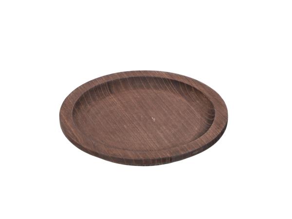 Tablett Teller Holz mit Rand rund gedrechselt 