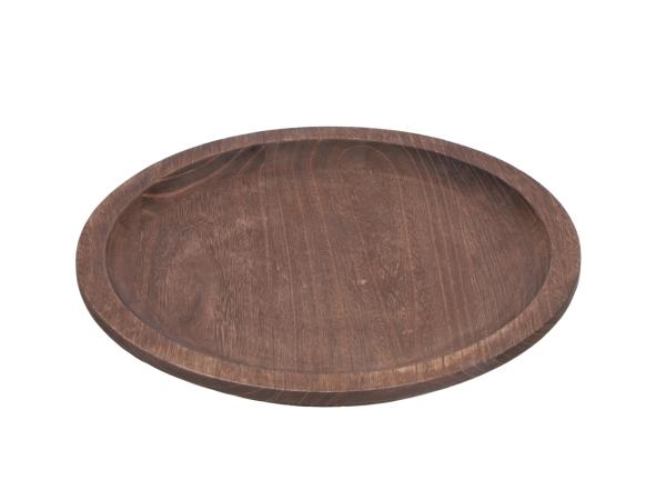 Tablett Teller Holz mit Rand rund gedrechselt D39 H3cm